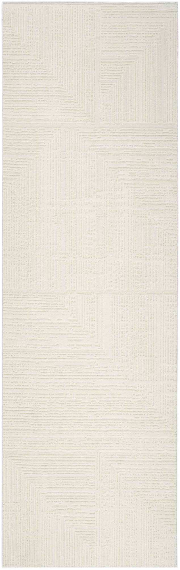 8' Ivory Abstract Runner Rug - Home & Garden