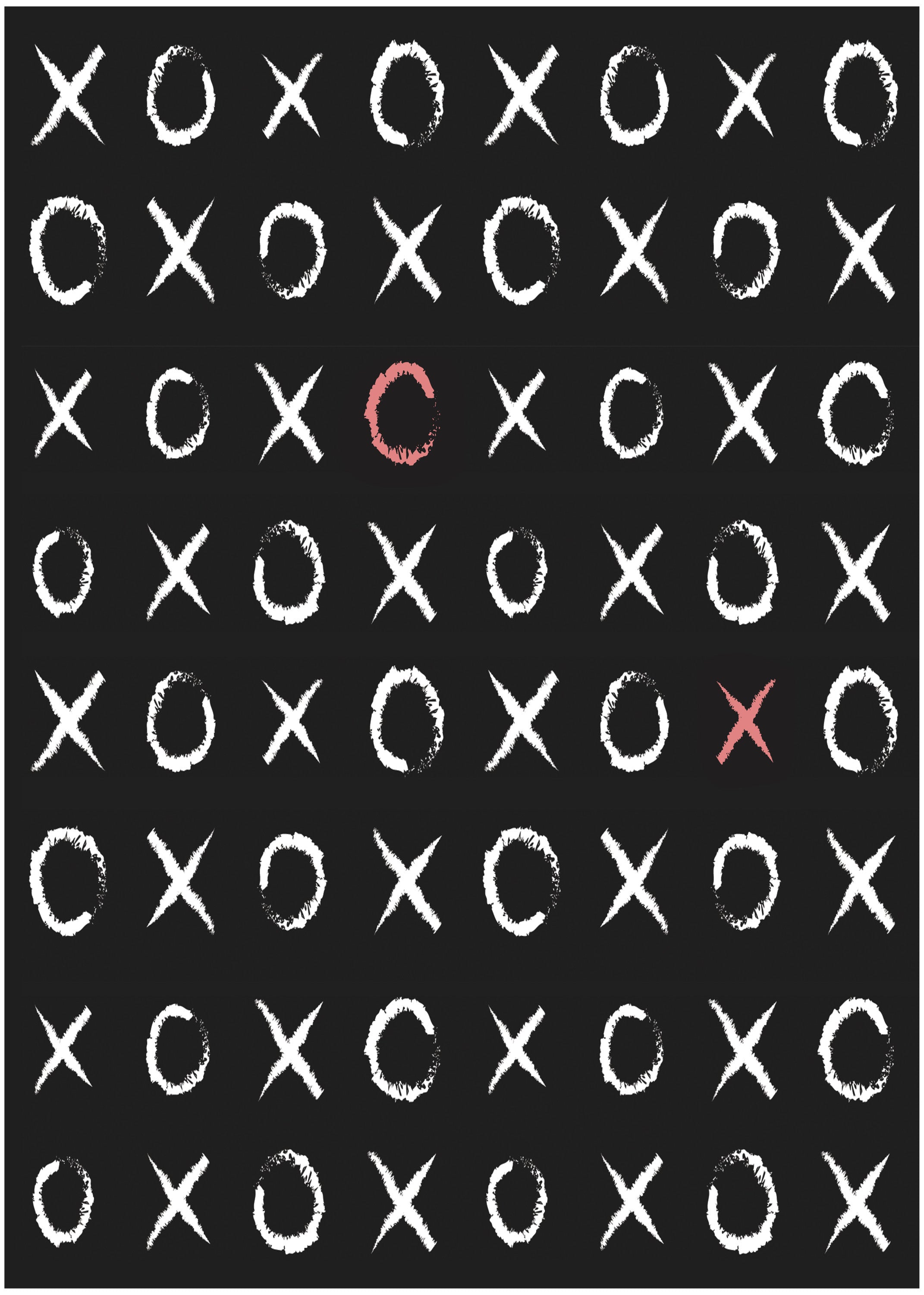 5' X 7' Black And White XOXO Youthful Washable Area Rug - Home & Garden