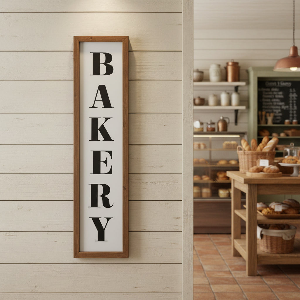 11" X 26" Black Brown And White Reversible Kitchen Wood Hanging Wall Decor - Home & Garden