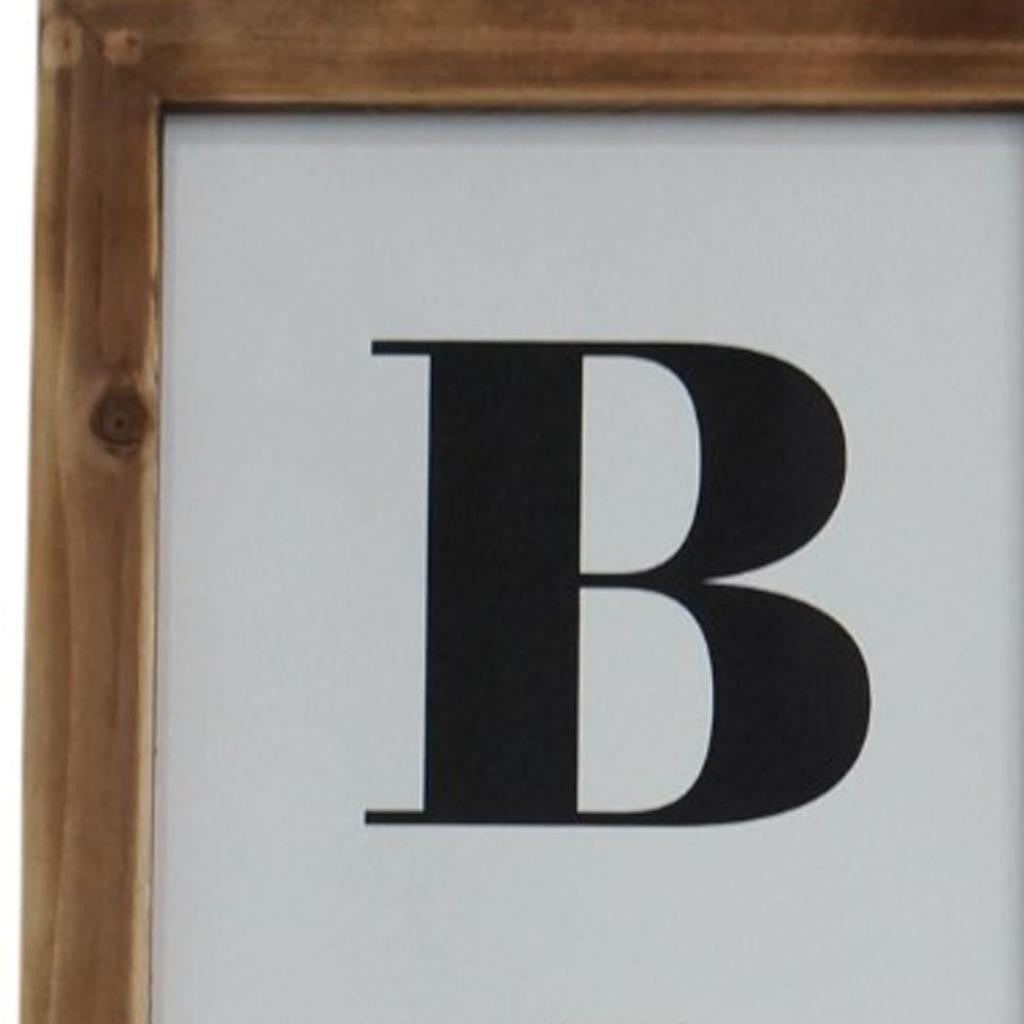 11" X 26" Black Brown And White Reversible Kitchen Wood Hanging Wall Decor - Home & Garden