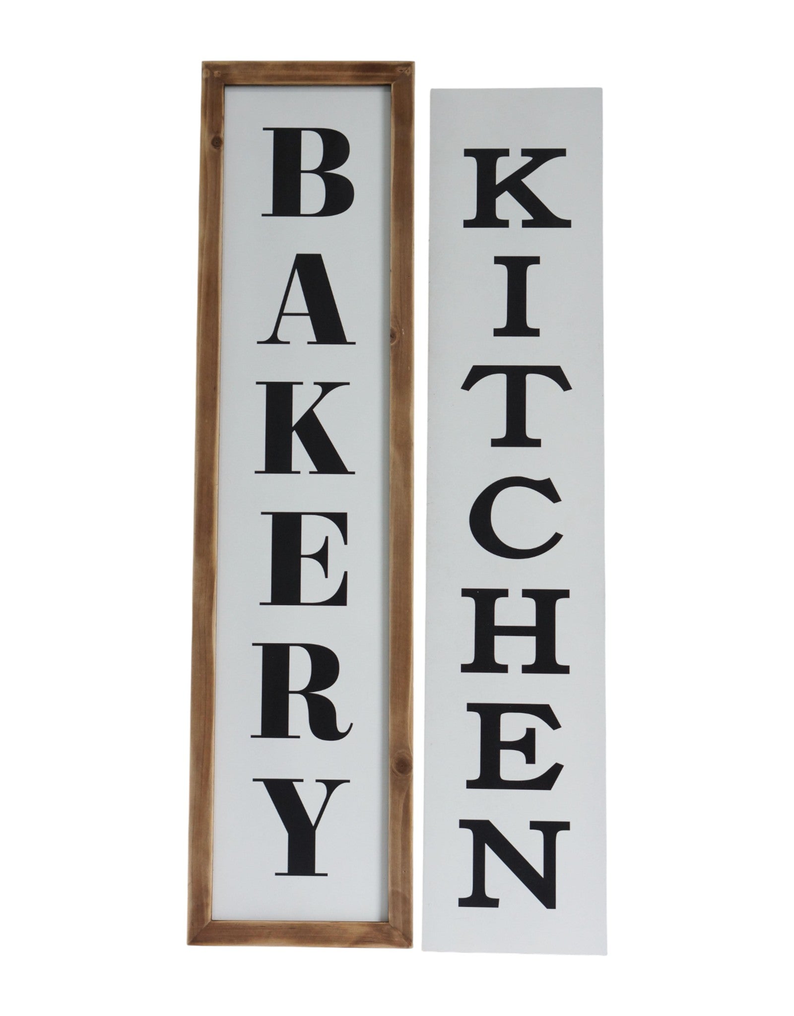 11" X 26" Black Brown And White Reversible Kitchen Wood Hanging Wall Decor - Home & Garden