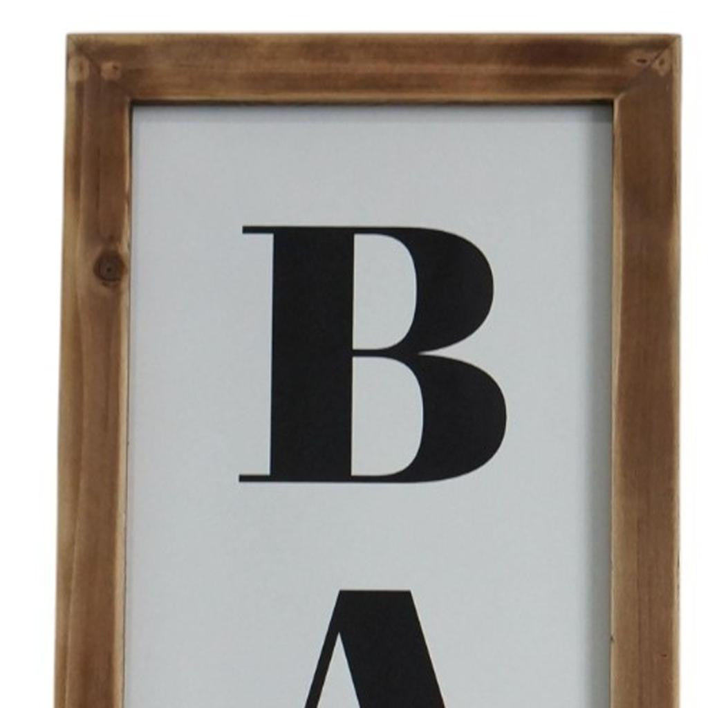 11" X 26" Black Brown And White Reversible Kitchen Wood Hanging Wall Decor - Home & Garden
