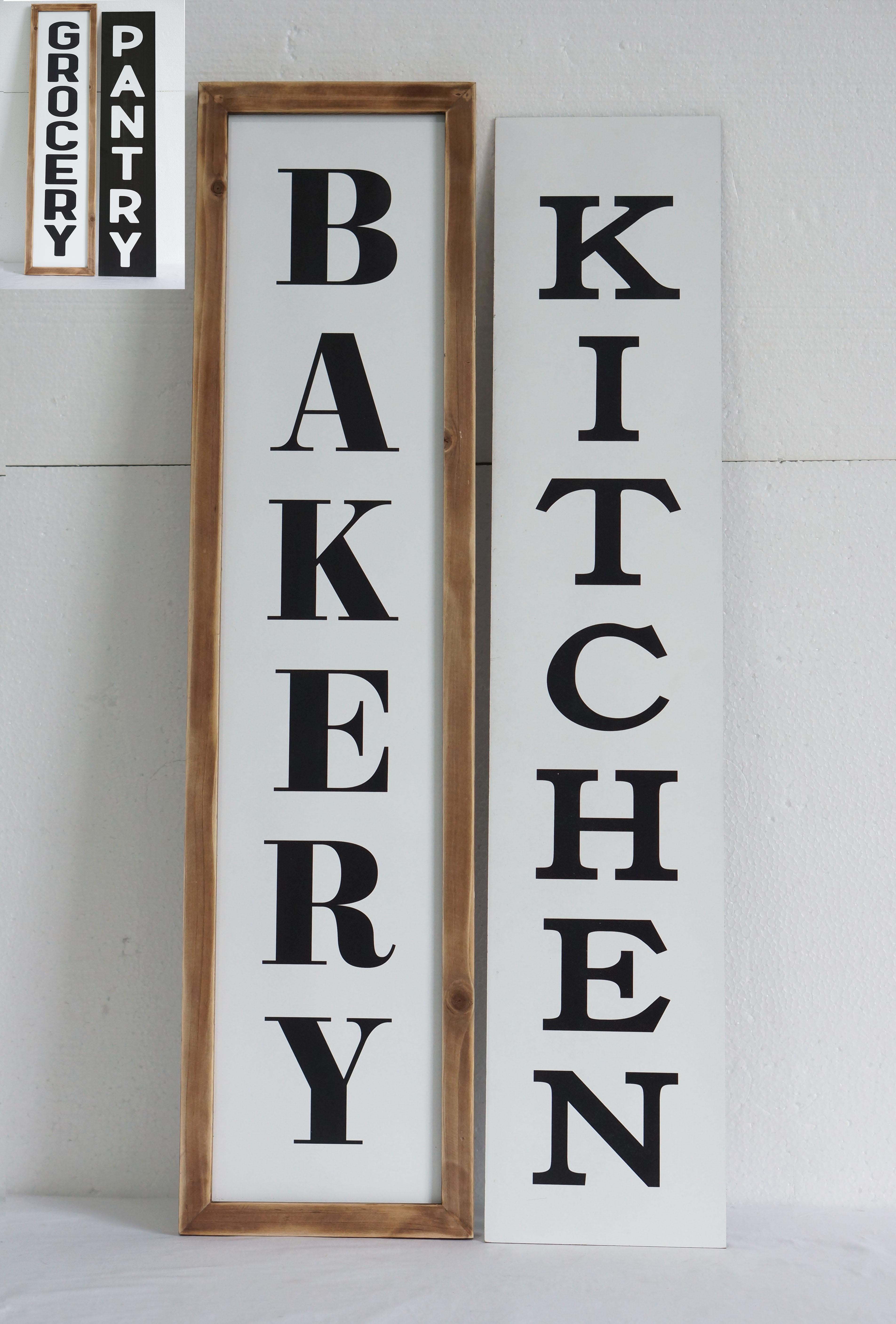 11" X 26" Black Brown And White Reversible Kitchen Wood Hanging Wall Decor - Home & Garden