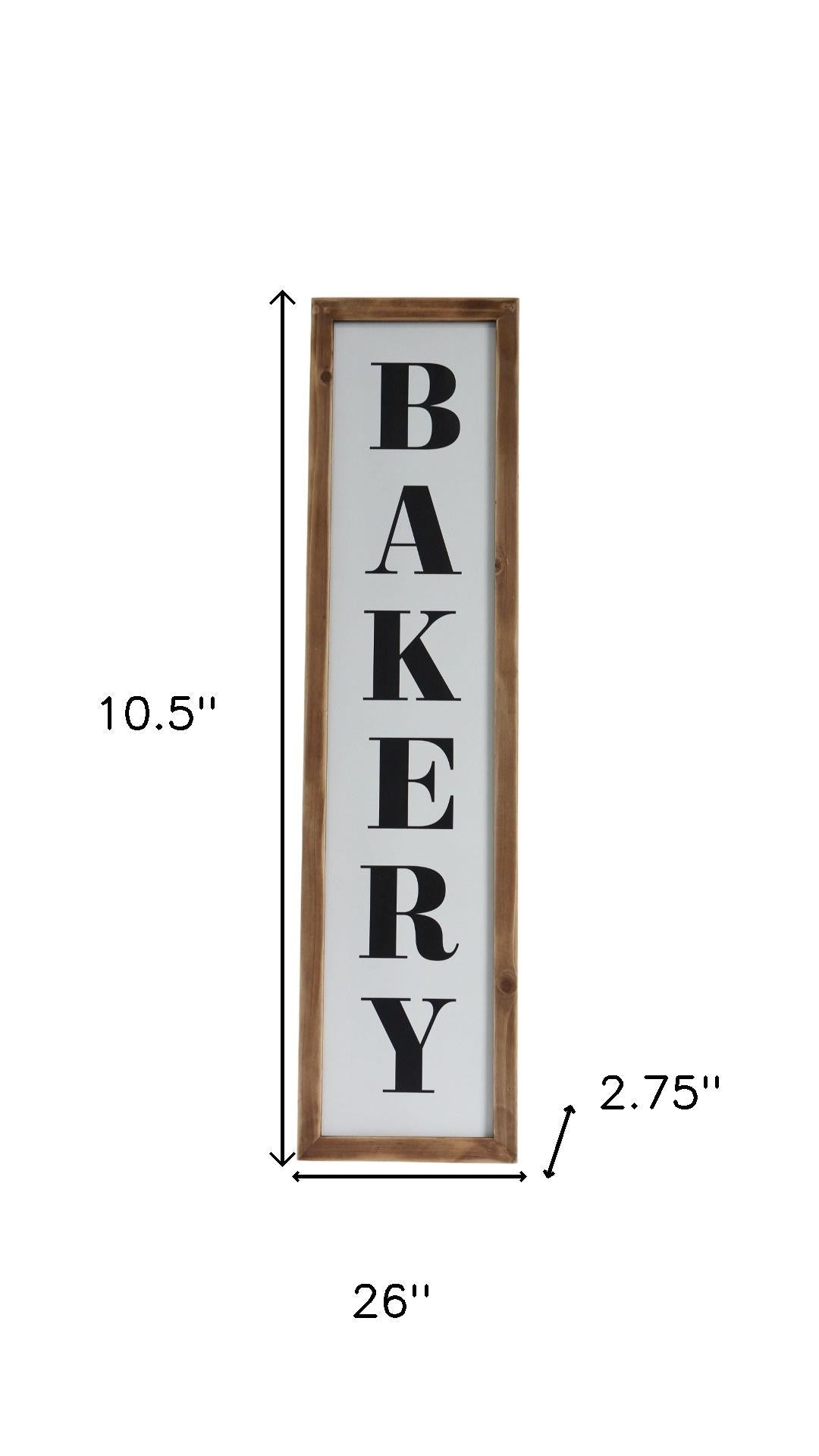 11" X 26" Black Brown And White Reversible Kitchen Wood Hanging Wall Decor - Home & Garden