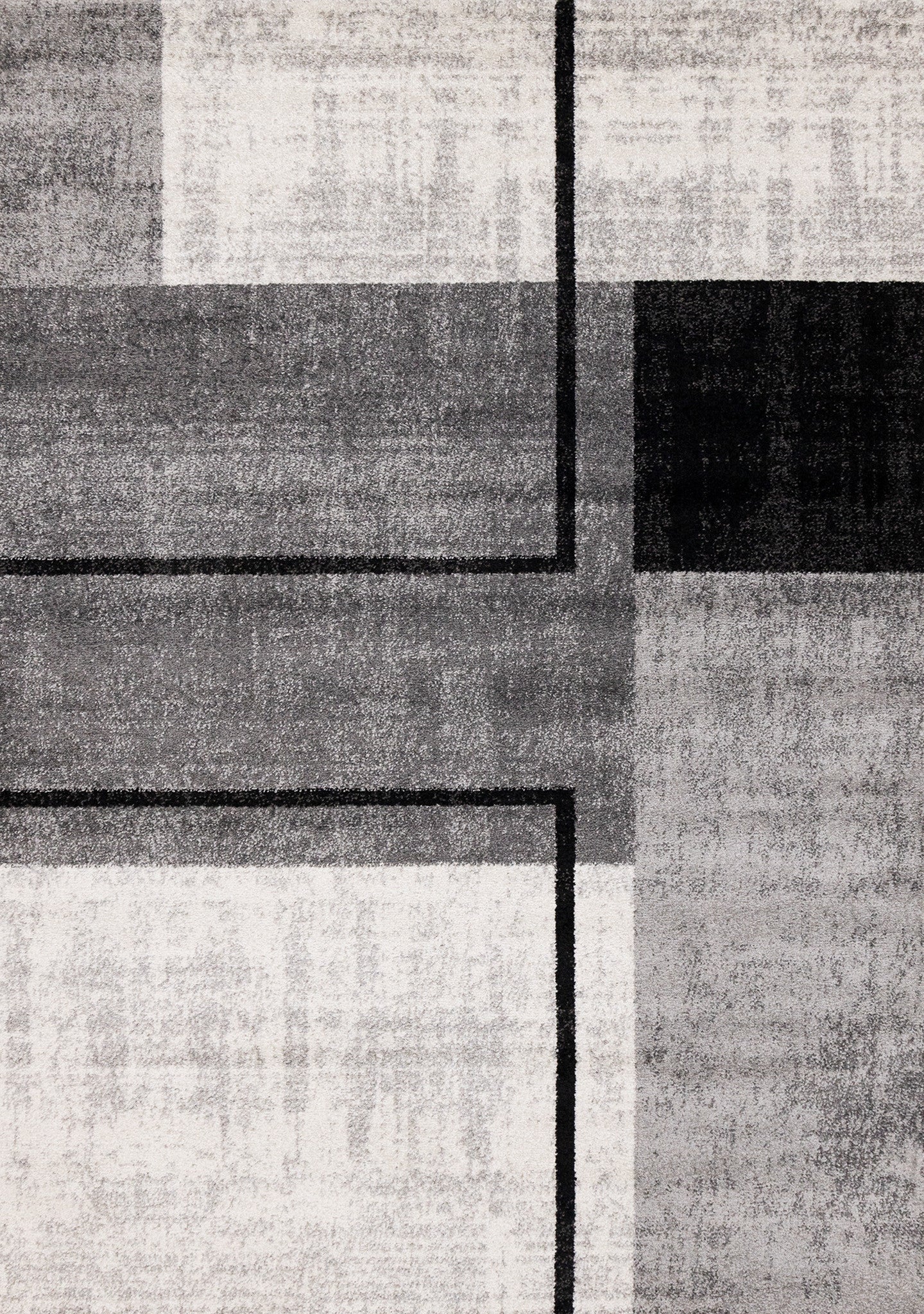 5' X 8' Gray And Black Abstract Area Rug - Home & Garden