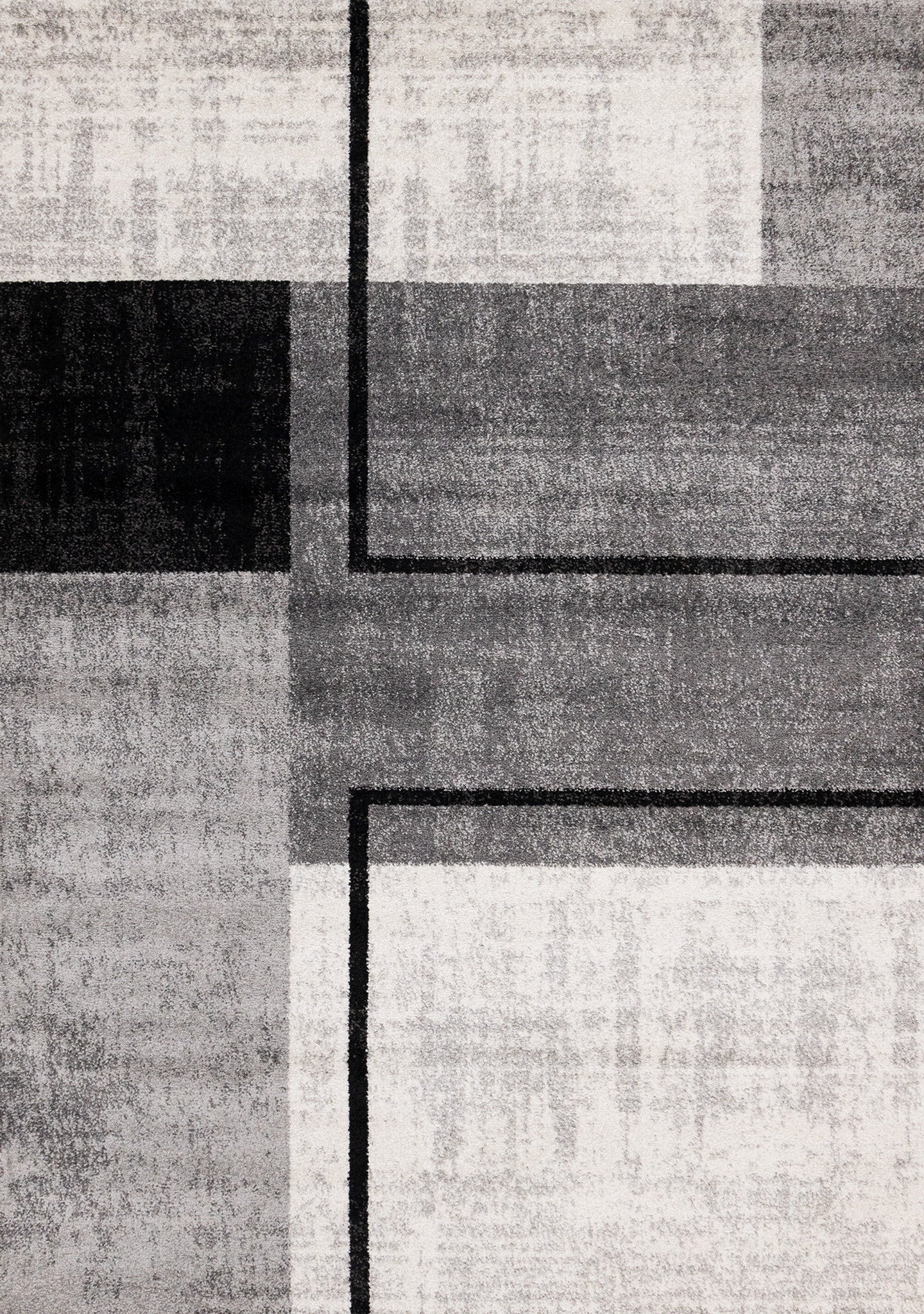 5' X 8' Gray And Black Abstract Area Rug - Home & Garden
