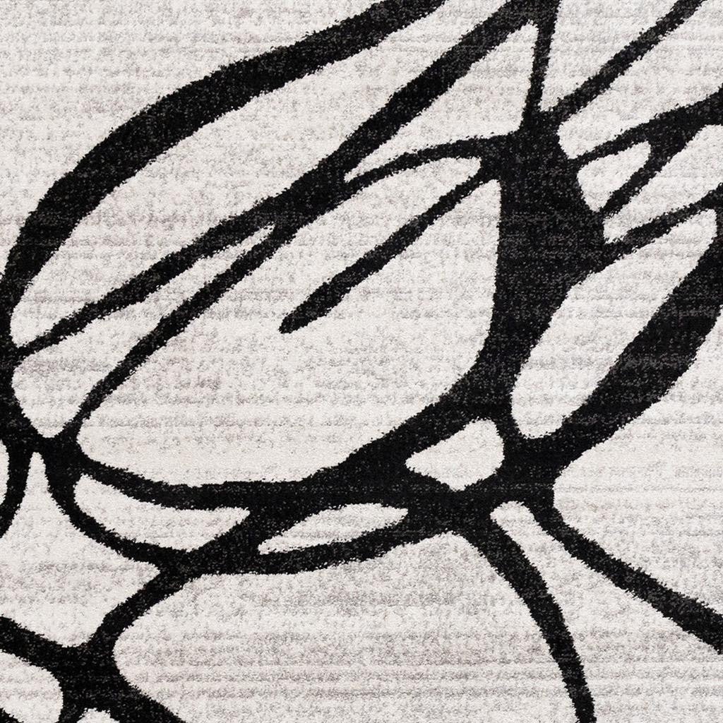 5' X 8' Black And Gray Abstract Area Rug - Home & Garden