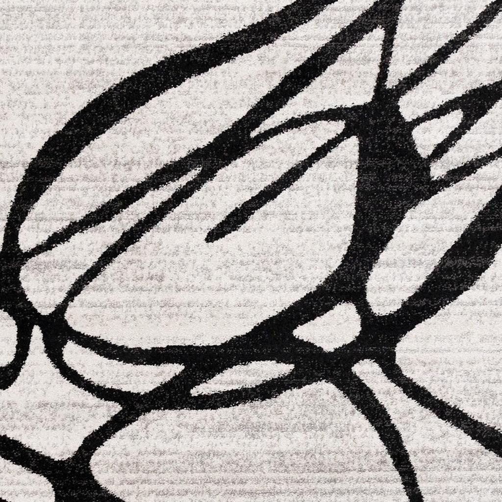 8' X 11' Black And Gray Abstract Area Rug - Home & Garden
