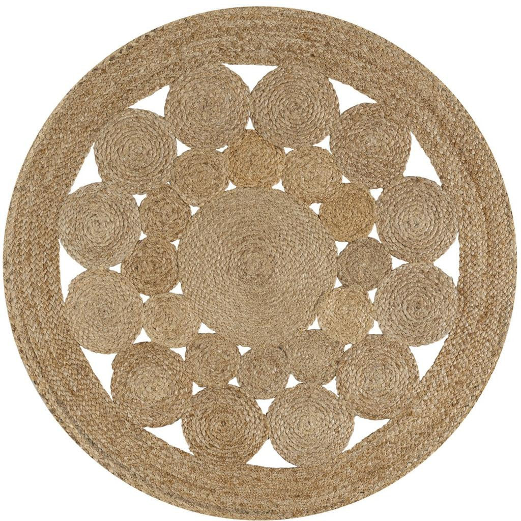3' Natural Jute Round Rug - Home & Garden