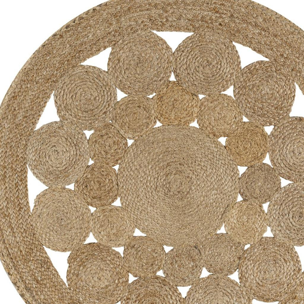 3' Natural Jute Round Rug - Home & Garden