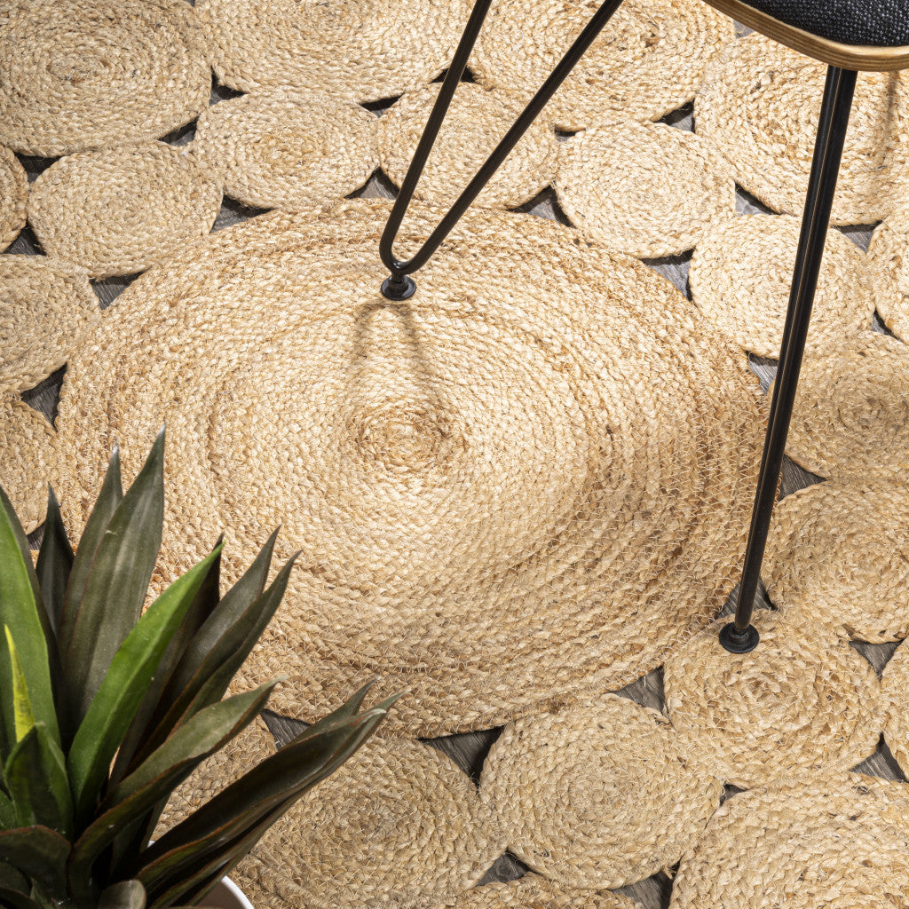 3' Natural Jute Round Rug - Home & Garden