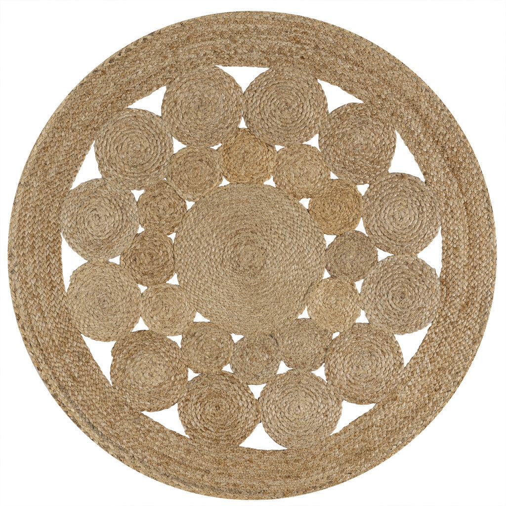 3' Natural Jute Round Rug - Home & Garden