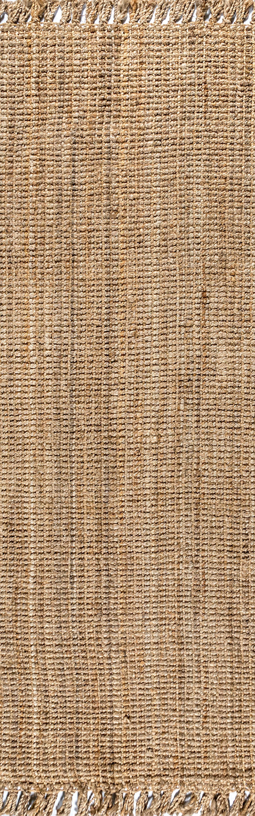 10' Natural Jute Handmade Runner Rug With Fringe - Home & Garden