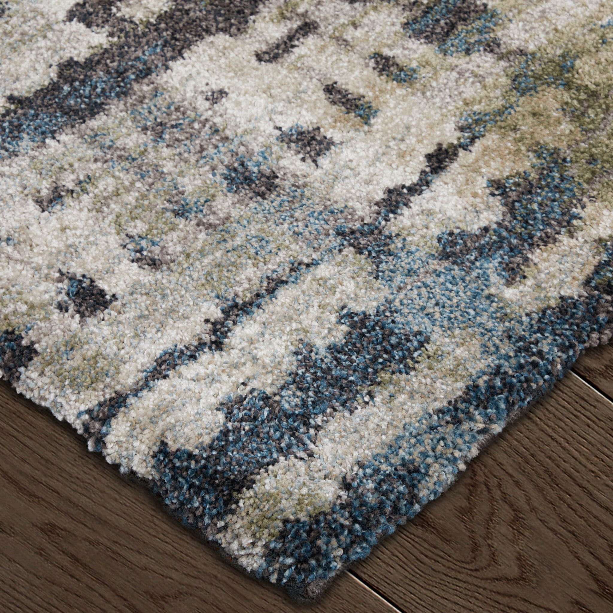 2' X 3' Gray Black And Ivory Abstract Distressed Area Rug - Home & Garden