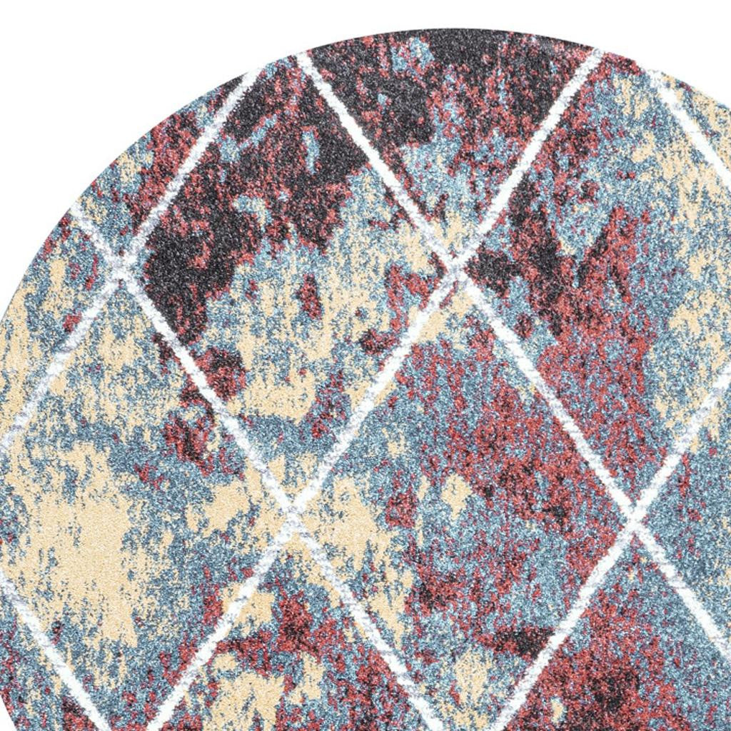 5' Diamond Round Rug - Home & Garden