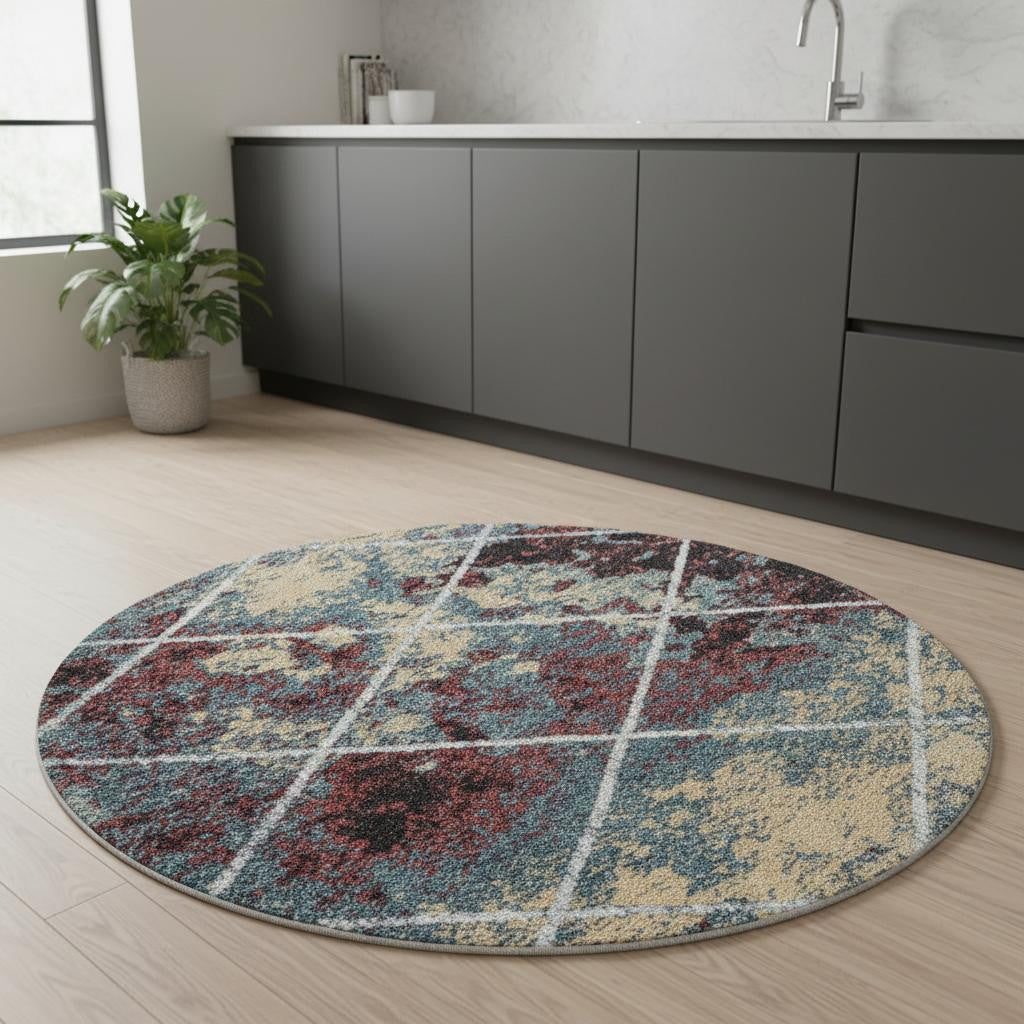 5' Diamond Round Rug - Home & Garden