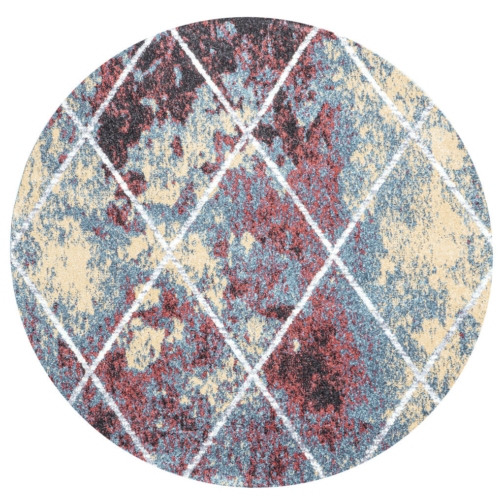 5' Diamond Round Rug - Home & Garden