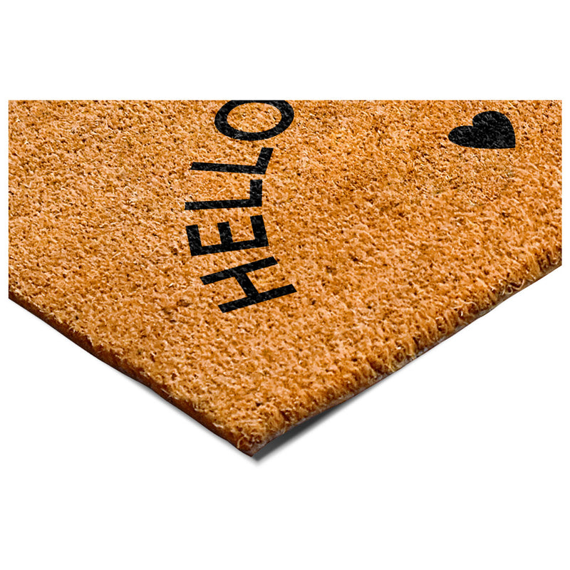 24" X 36" Brown And Black Hello New Day Outdoor Coir Door Mat - Home & Garden