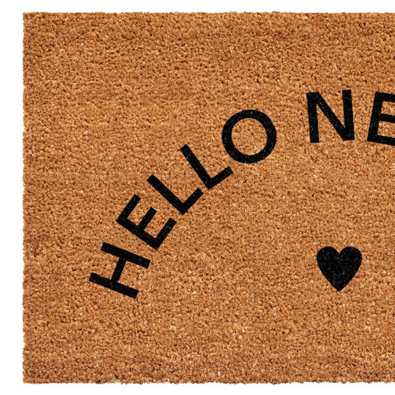 17" X 29" Brown And Black Hello New Day Outdoor Coir Door Mat - Home & Garden