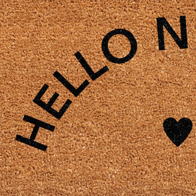 17" X 29" Brown And Black Hello New Day Outdoor Coir Door Mat - Home & Garden