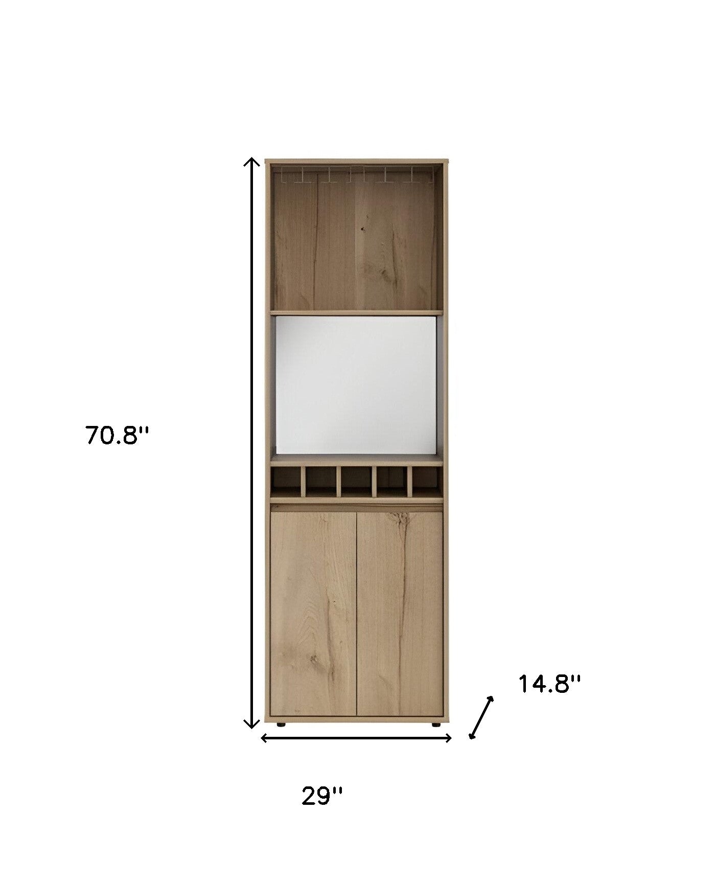 23" Oak Wood Bar Cabinet With Two Doors - Kitchen & Dining