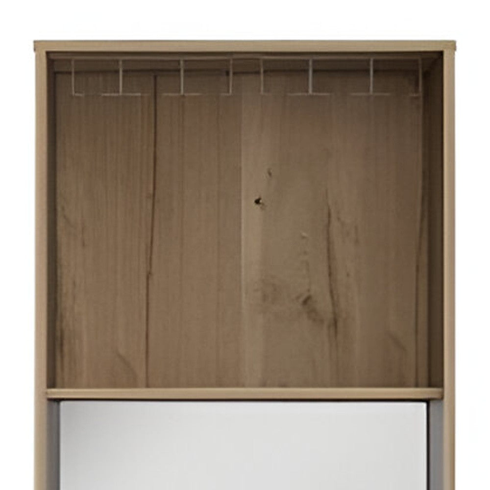 23" Oak Wood Bar Cabinet With Two Doors - Kitchen & Dining