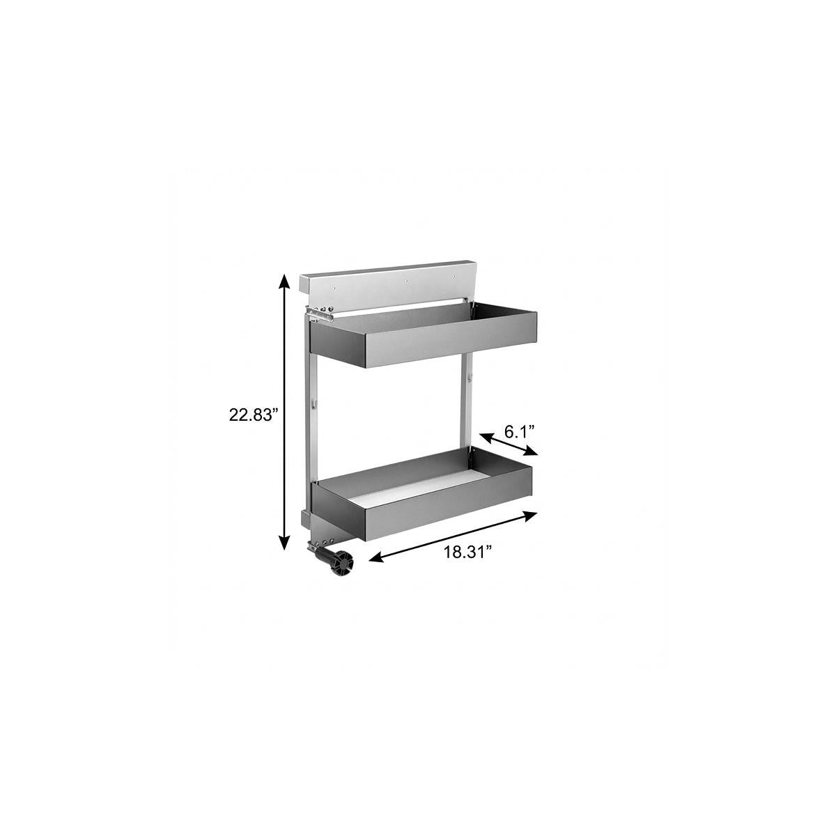 23" Black Stainless Steel Kitchen Cabinet Insert - Kitchen & Dining