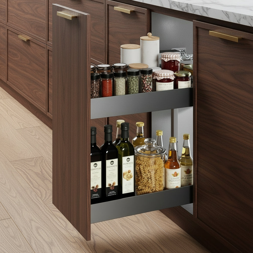 23" Black Stainless Steel Kitchen Cabinet Insert - Kitchen & Dining
