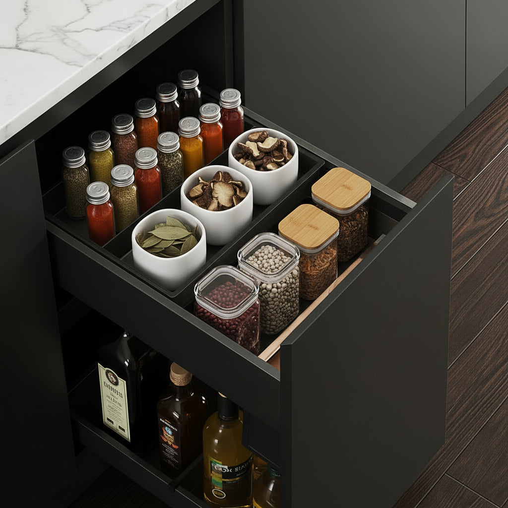 21" Black Stainless Steel Kitchen Cabinet Insert - Kitchen & Dining
