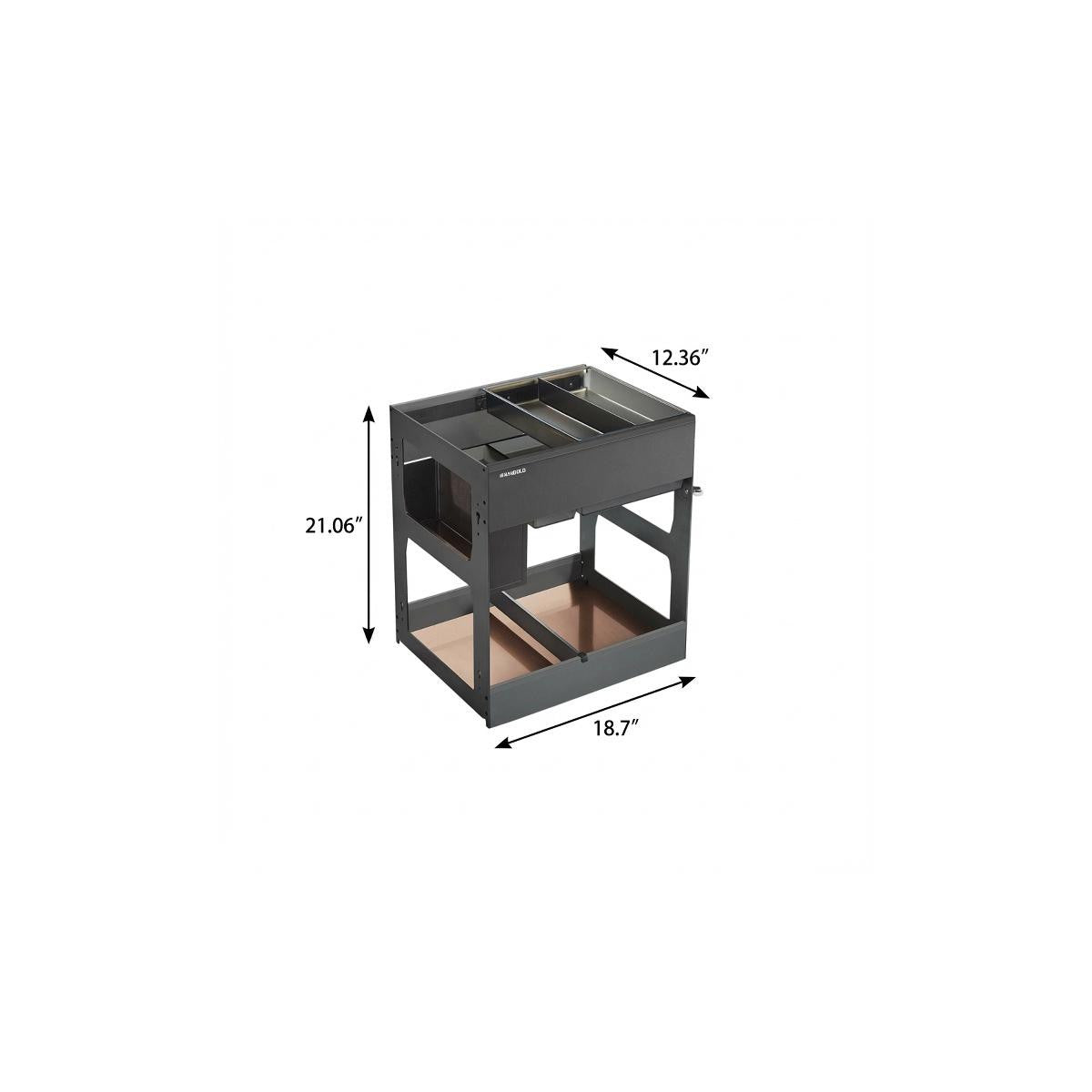 21" Black Stainless Steel Kitchen Cabinet Insert - Kitchen & Dining