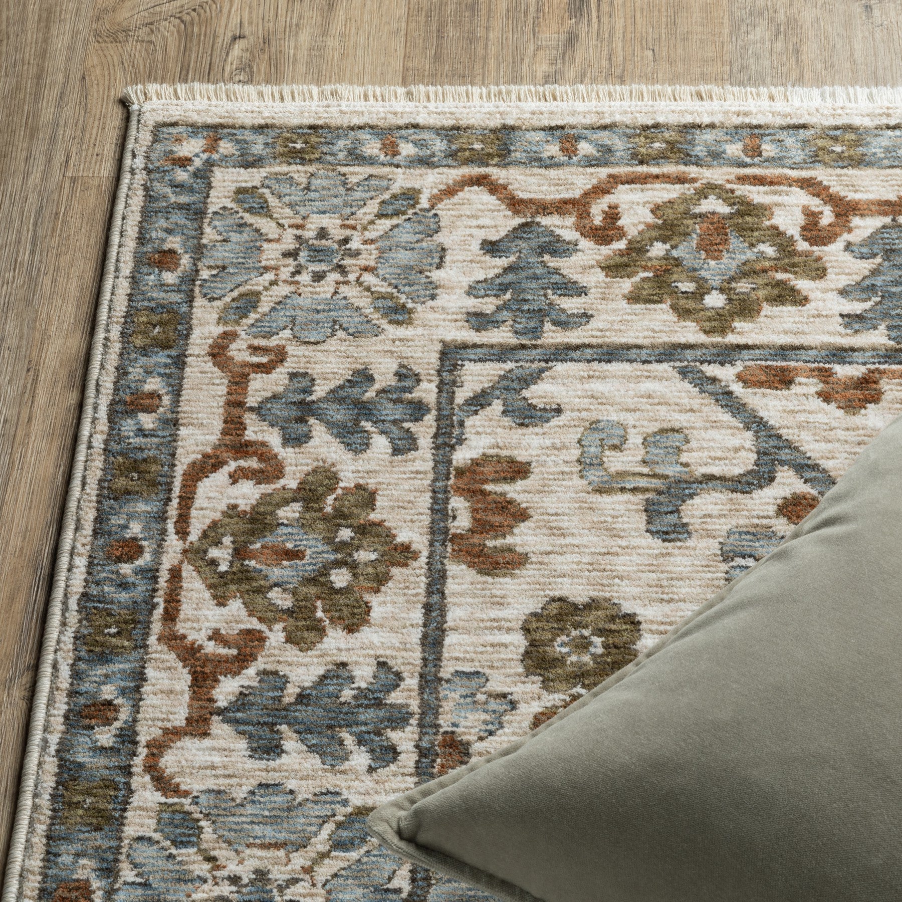 10' X 13' Ivory And Rust Floral Area Rug With Fringe - Home & Garden
