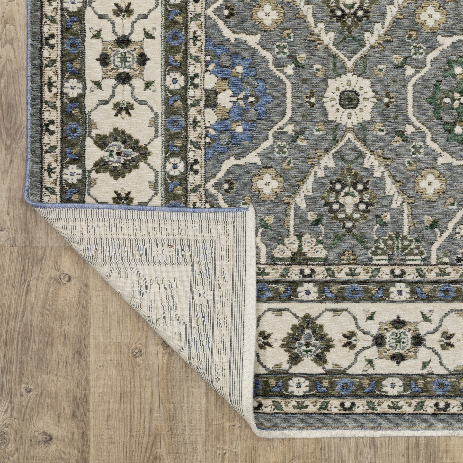 4' X 6' Blue And Gray Oriental Area Rug With Fringe - Home & Garden