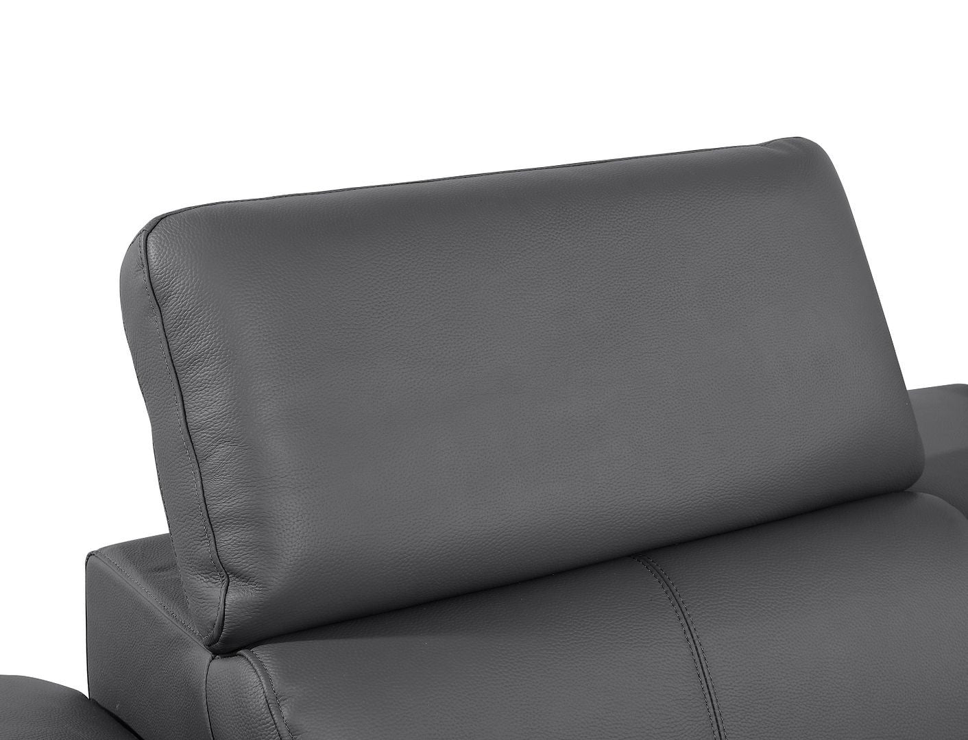 104" Dark Gray Italian Leather Reclining USB Sofa - Living Room