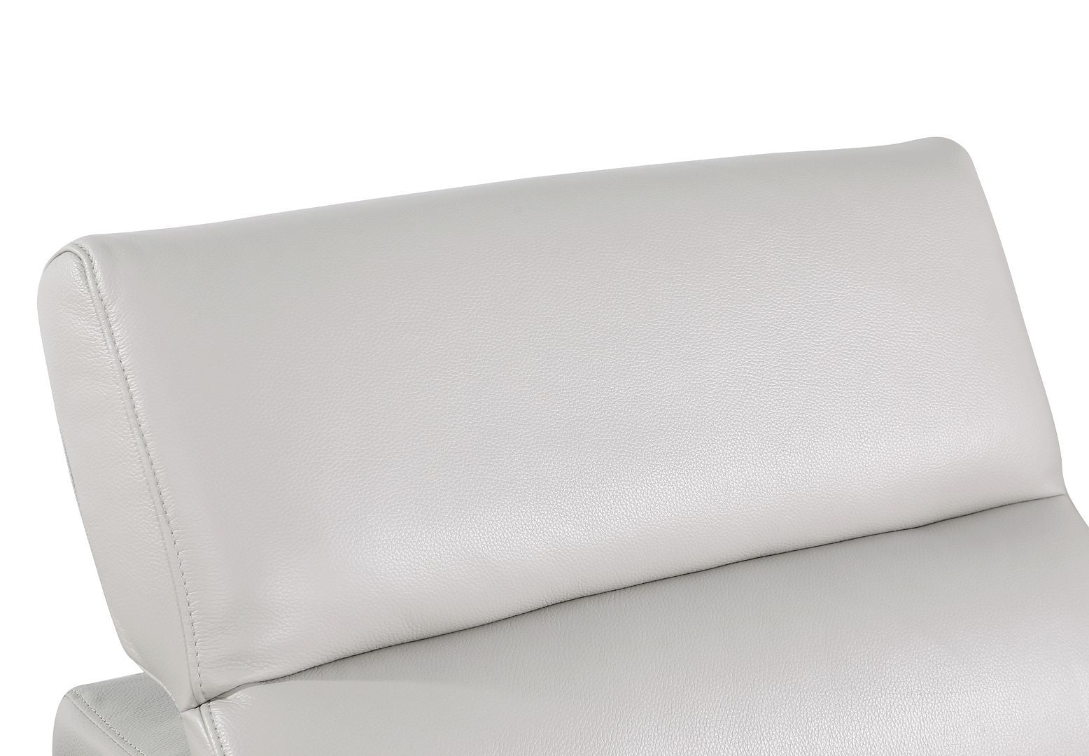 100" Light Gray Italian Leather Reclining USB Sofa - Living Room