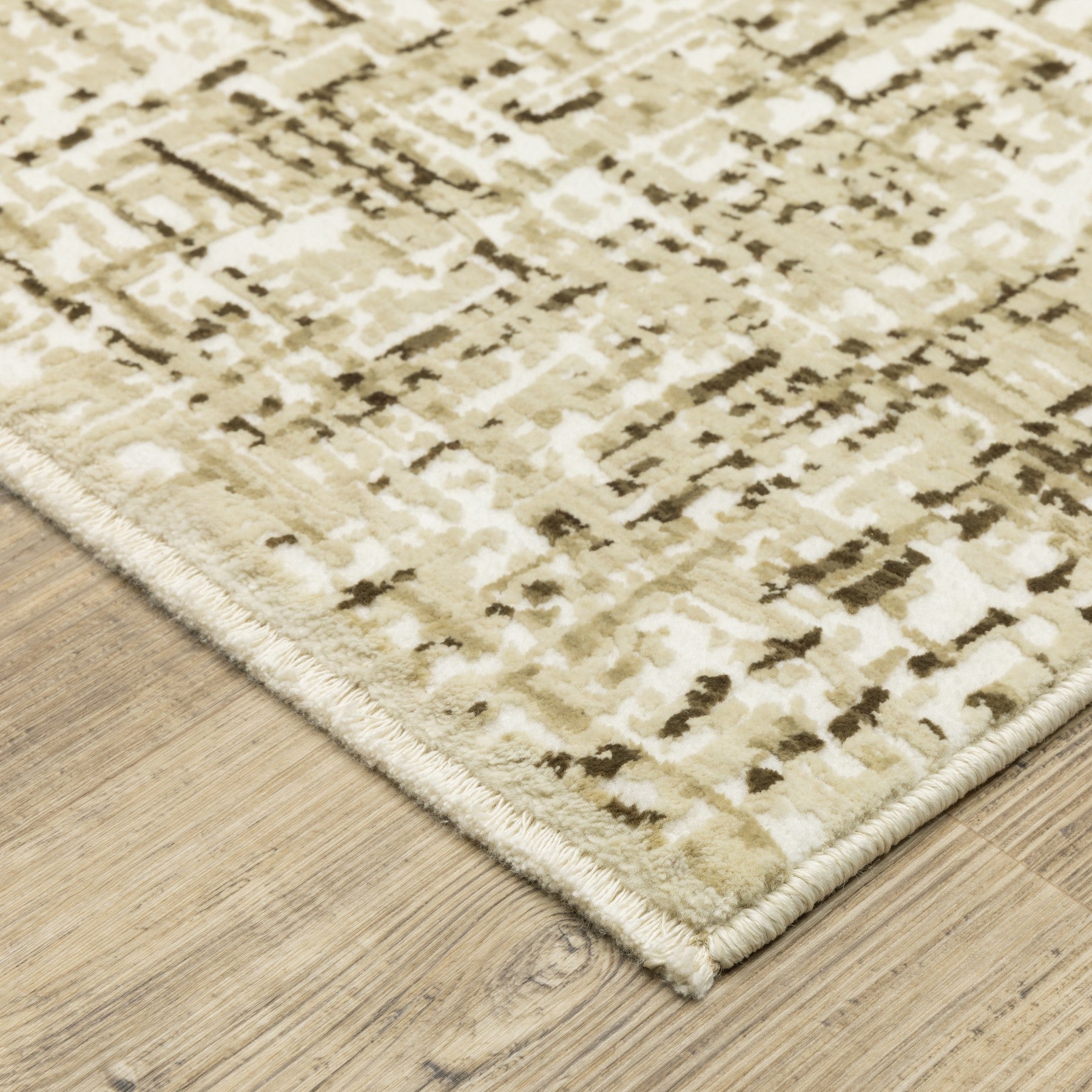 10' X 13' Ivory And Brown Abstract Area Rug - Home & Garden