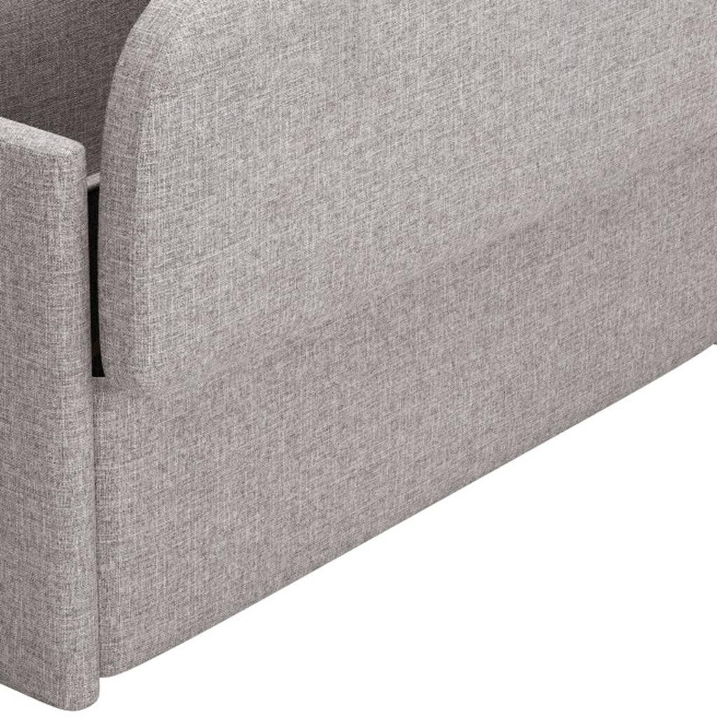 55" Gray Fabric Upholstered Storage Bench With Flip Top - Living Room