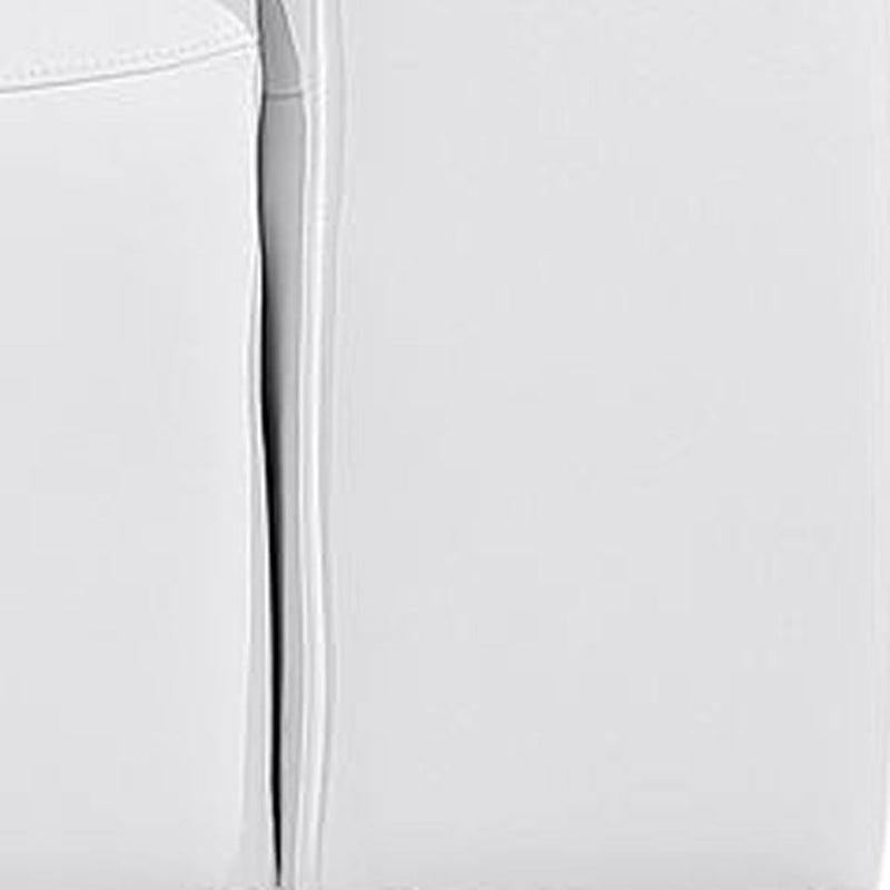 104" White Italian Leather Reclining USB Sofa And Storage - Living Room