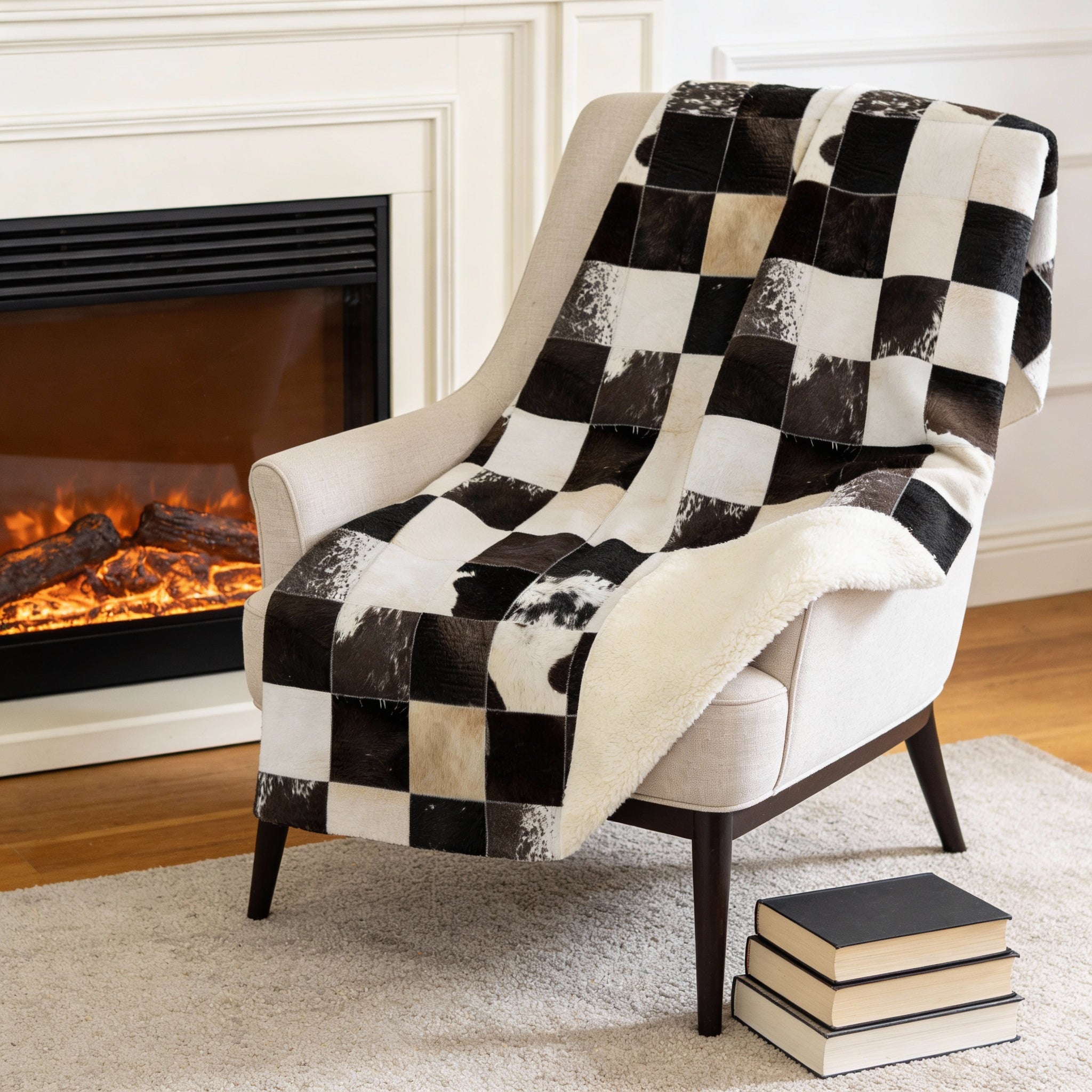 50" X 70" Black Ivory And Beige Microfiber Animal Print Plush Throw Blanket - Home & Garden