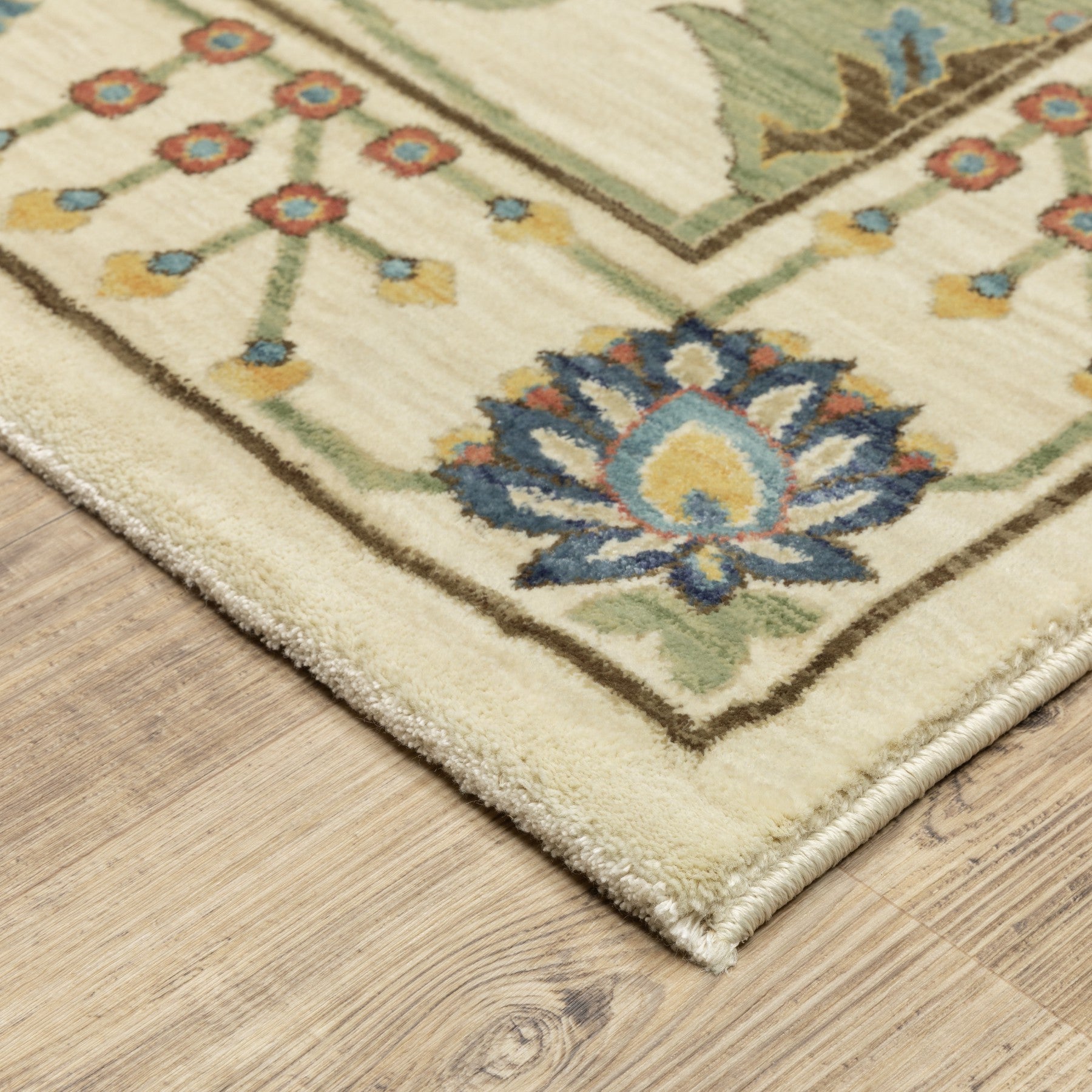 10' X 13' Ivory Yellow And Orange Oriental Area Rug With Fringe - Home & Garden