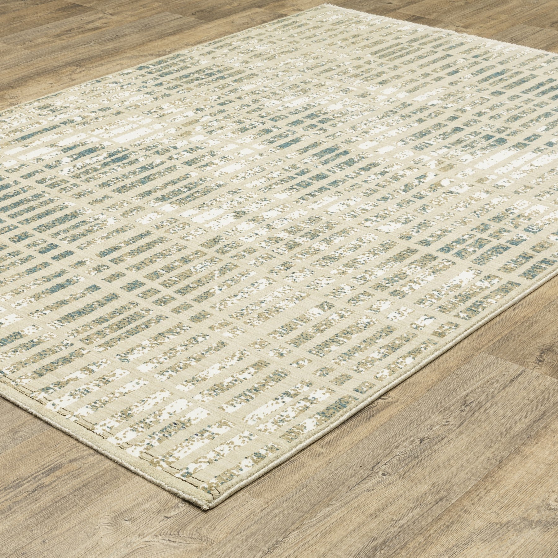 10' X 13' Beige And Blue Geometric Area Rug - Home & Garden