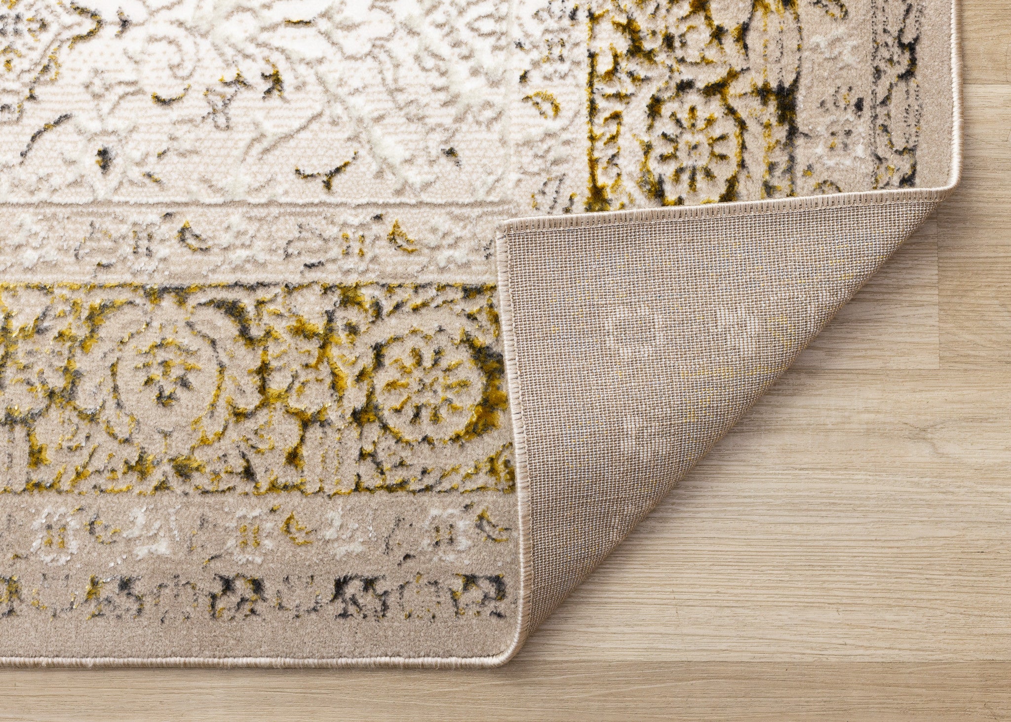 8' X 11' Cream Black And Tan Medallion Area Rug - Home & Garden