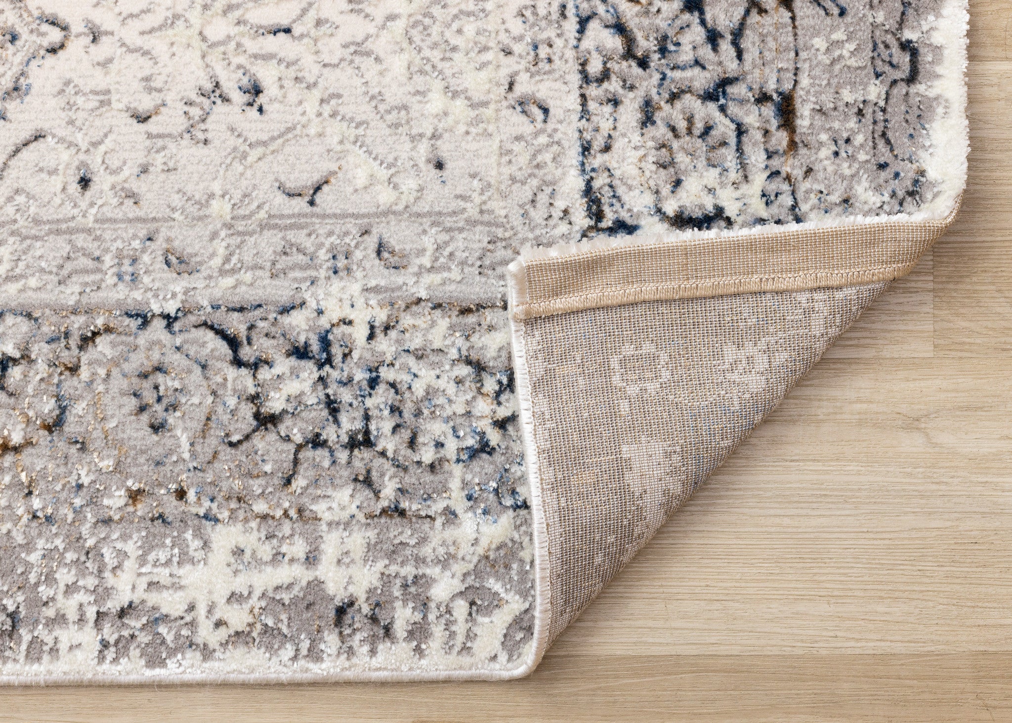 5' X 8' Cream Blue And Gray Medallion Area Rug - Home & Garden