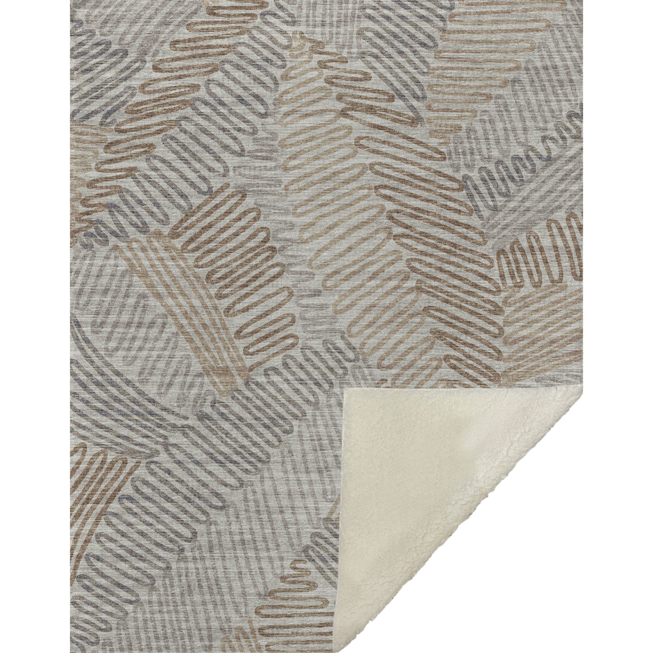 50" X 70" Coffee And Gray Microfiber Abstract Plush Throw Blanket - Home & Garden