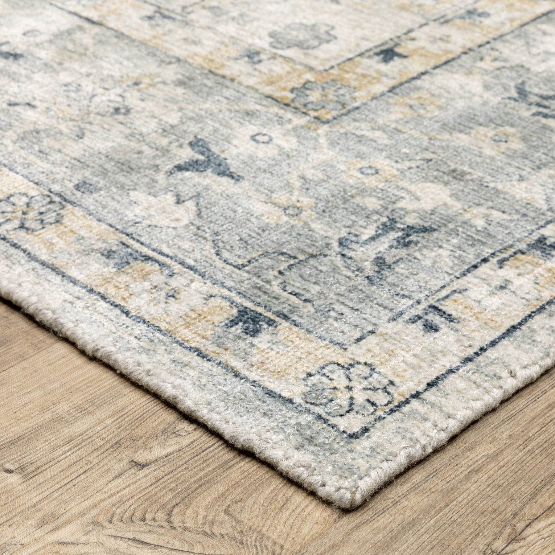 10' X 14' Gray And Blue Oriental Hand Tufted Area Rug - Home & Garden