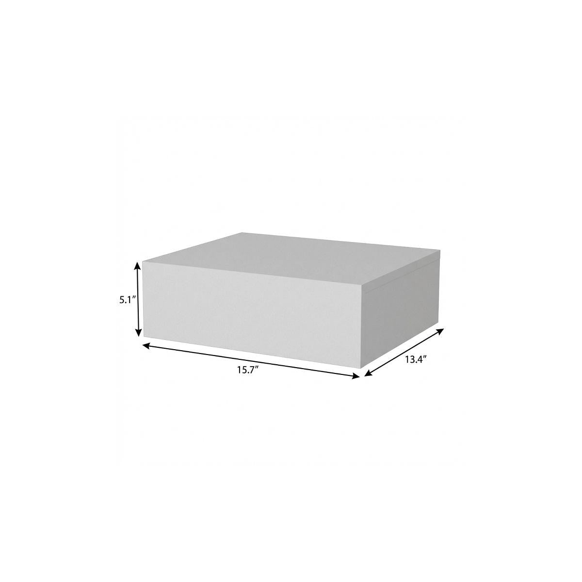 16" White Wood One Drawer Floating Nightstand - Bed & Bath