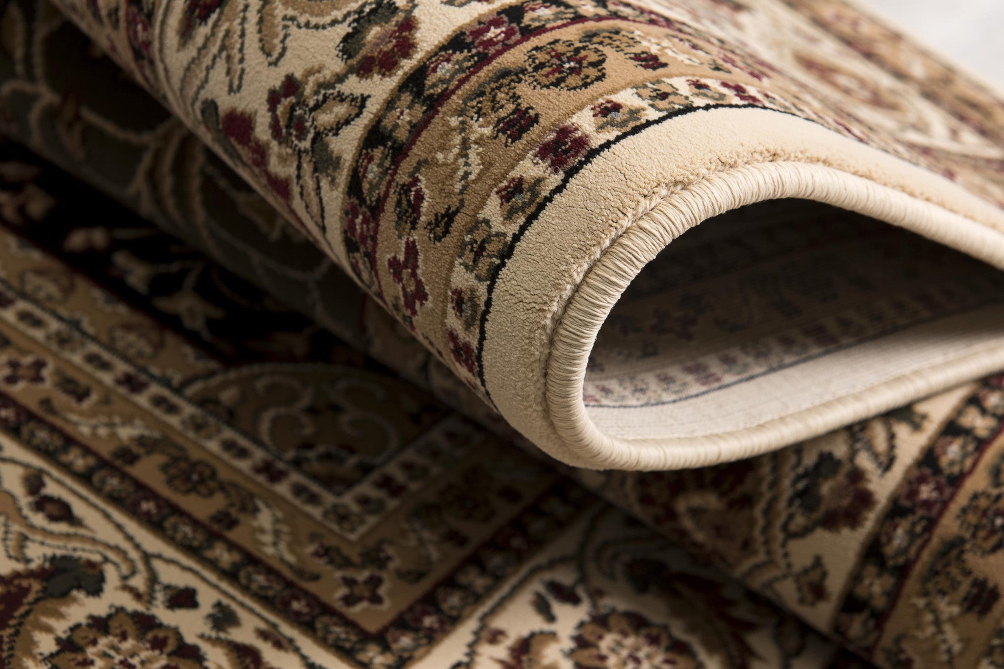 10' Beige And Black Oriental Runner Rug - Home & Garden