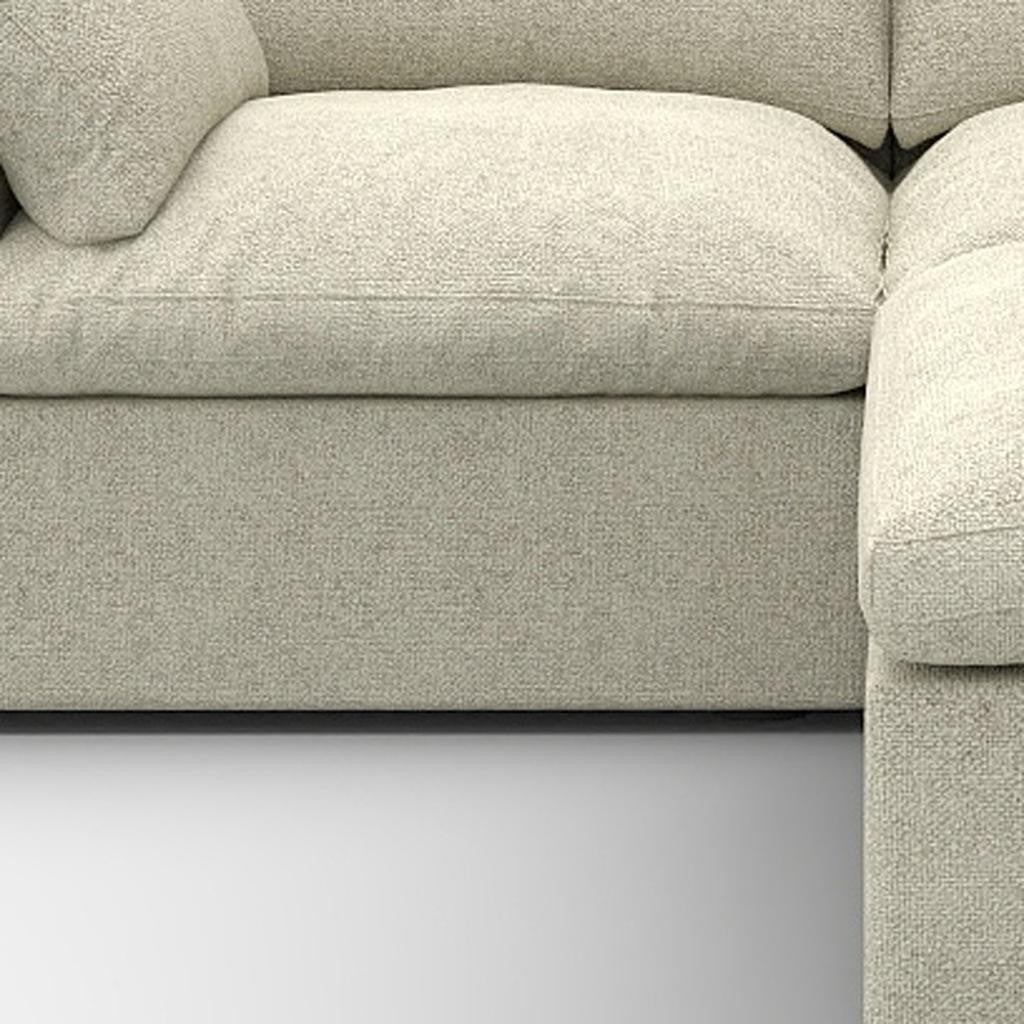 79" Khaki and Black Linen Blend Modular Loveseat With Storage - Living Room