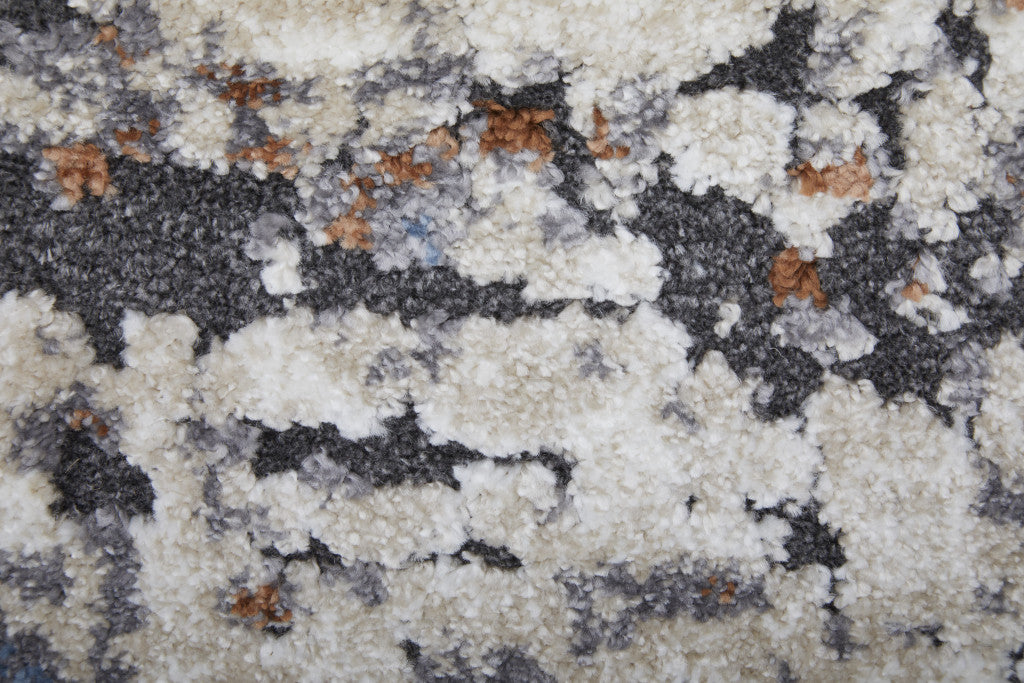 5' X 8' Gray Blue and Ivory Abstract Power Loom Area Rug - Home & Garden