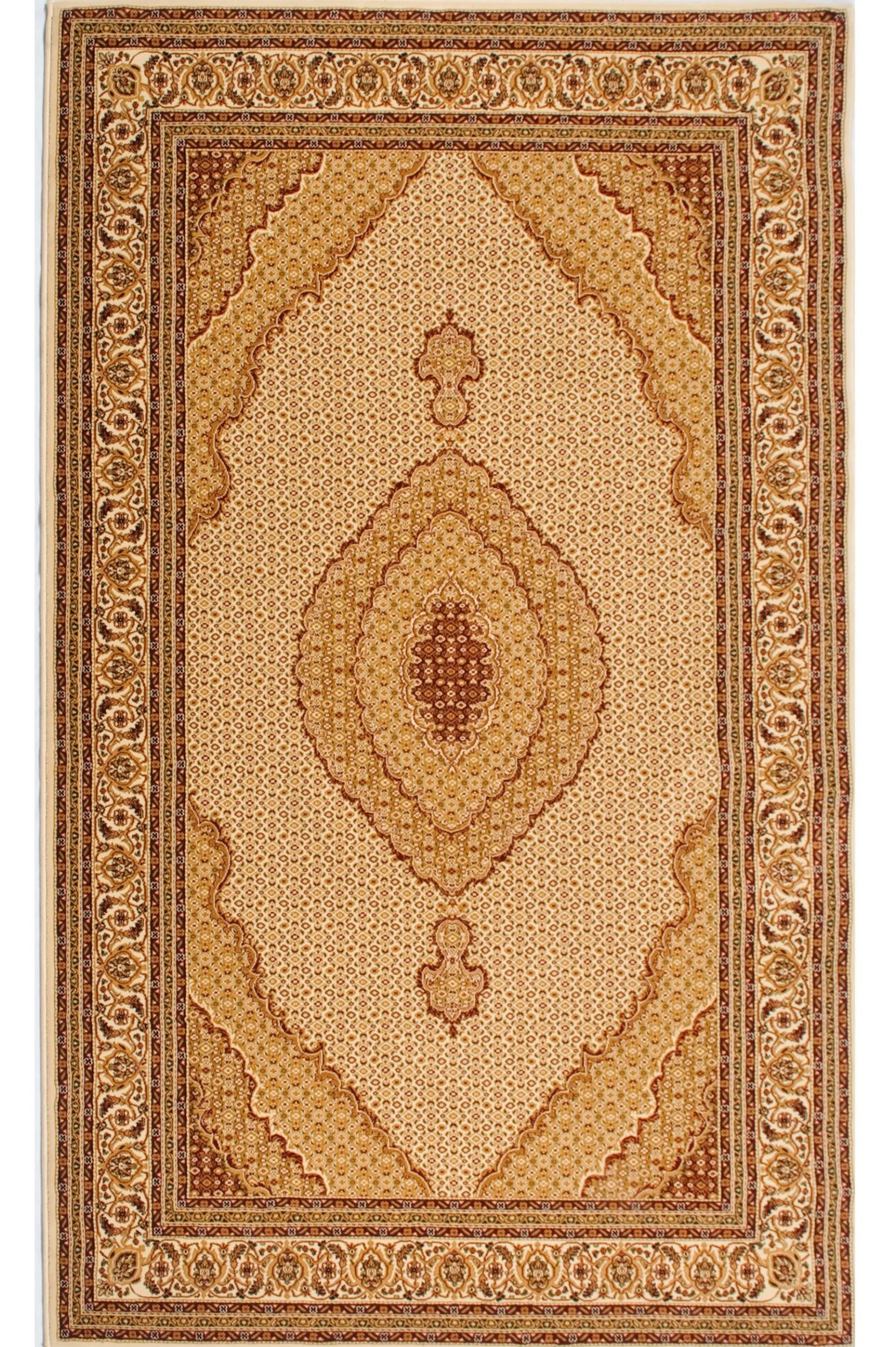 10' Beige And Ivory Oriental Runner Rug - Home & Garden