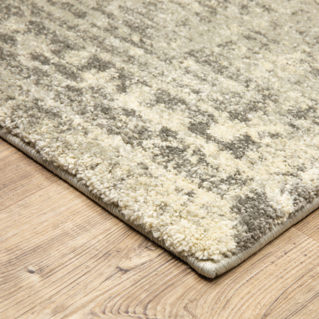 10' X 13' Grey Ivory Beige And Taupe Oriental Power Loom Stain Resistant Area Rug - Home & Garden